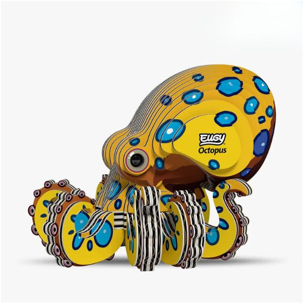 EUGY Blue Ringed Octopus - Kids Cardboard Craft Kit