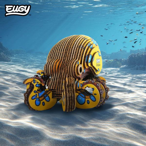 EUGY Blue Ringed Octopus - Kids Cardboard Craft Kit