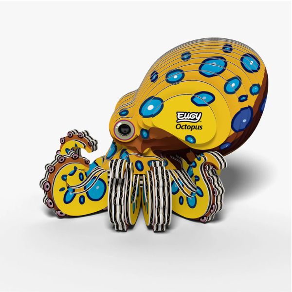 EUGY Blue Ringed Octopus - Kids Cardboard Craft Kit