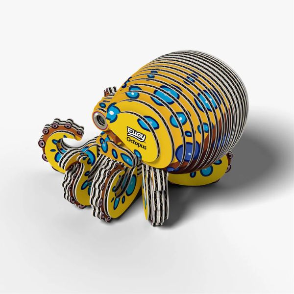 EUGY Blue Ringed Octopus - Kids Cardboard Craft Kit