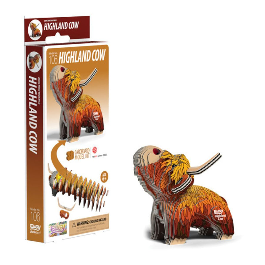 EUGY Highland Cow - Kids Cardboard Craft Kit