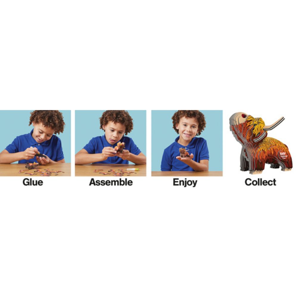 EUGY Highland Cow - Kids Cardboard Craft Kit