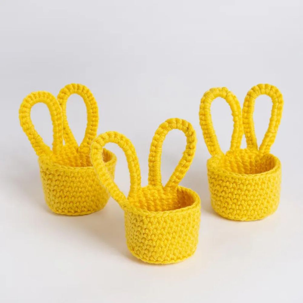 Easy Crochet Kit - Make Trio Of Easter Bunny Egg Cups