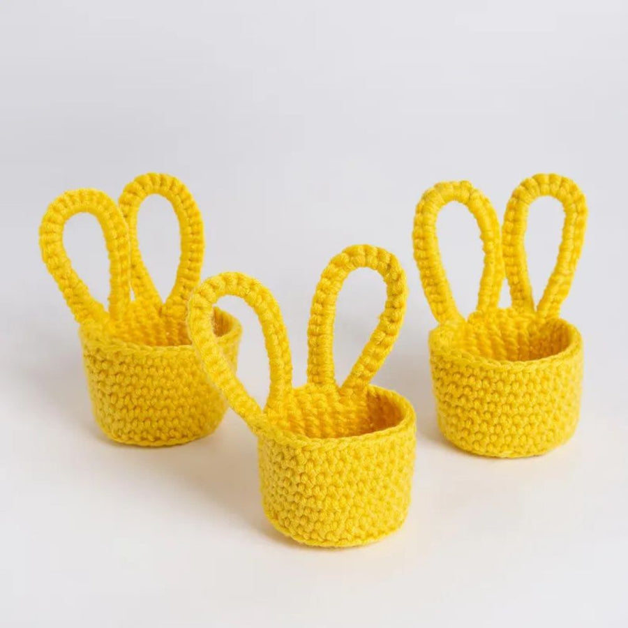 Easy Crochet Kit - Make Trio Of Easter Bunny Egg Cups