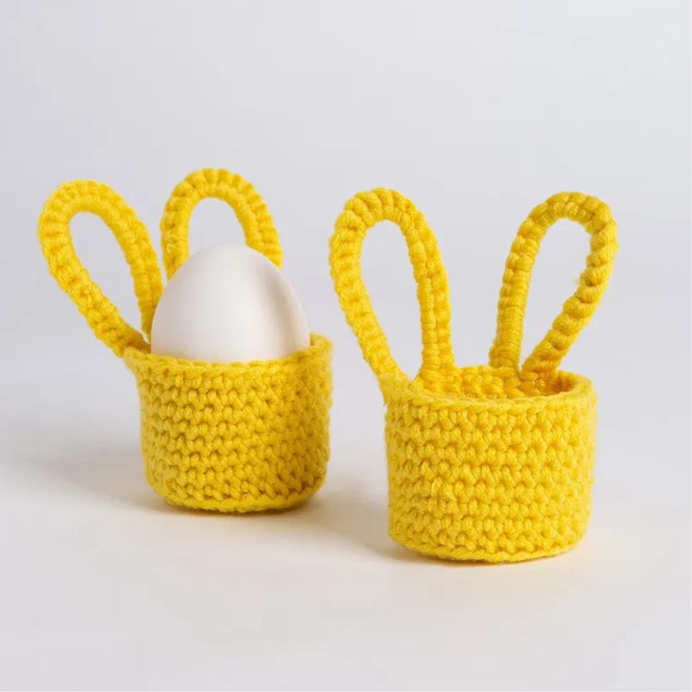 Easy Crochet Kit - Make Trio Of Easter Bunny Egg Cups