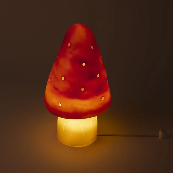 Egmont Mushroom Night Light, Small Brick Red - Kids Night Light
