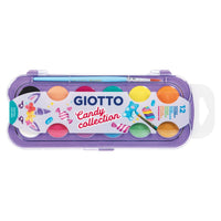 Giotto Box of 12 Mini Candy Colour Watercolour Paints – Compact Travel Art Set for Kids