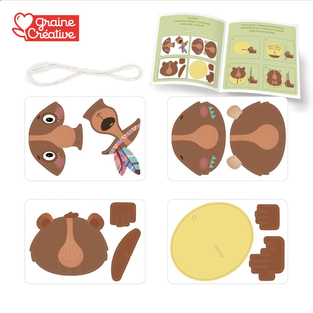 3D Bear Hanging Decoration To Make - Craft Gifts for 4 yrs +