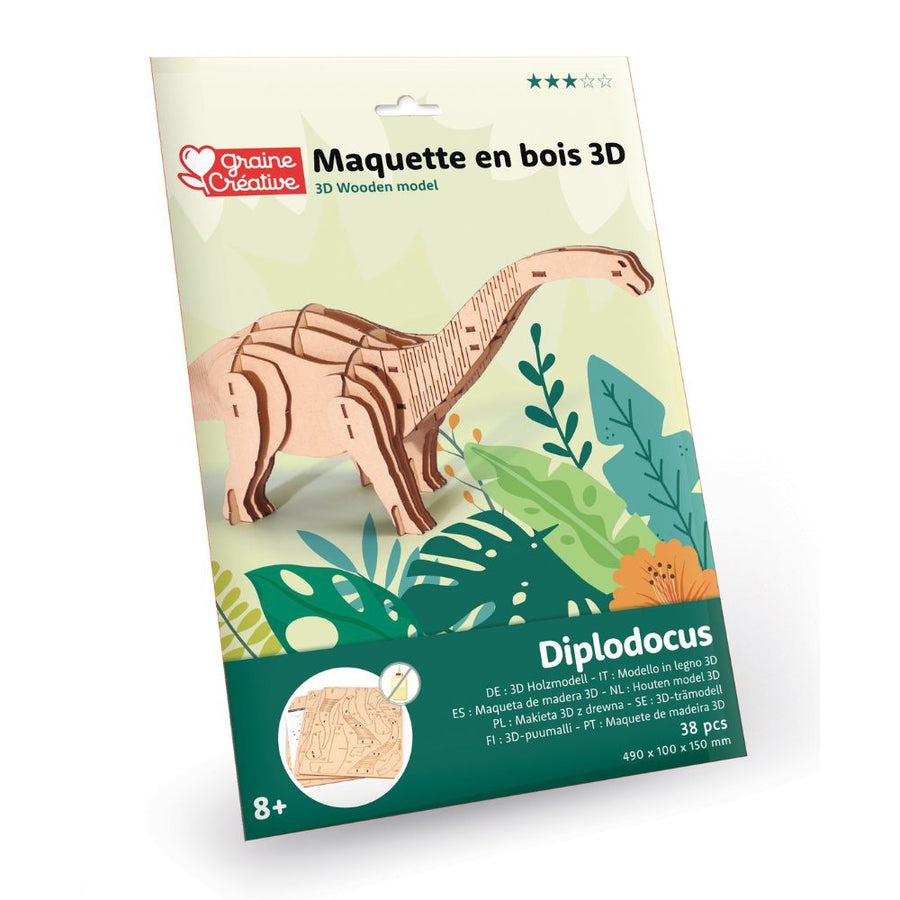 Dinosaur 3D Wooden Model Kit - Diplodocus