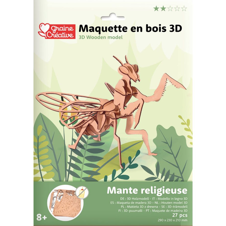 Graine Creative 3D Wooden Model Kit - Praying Mantis