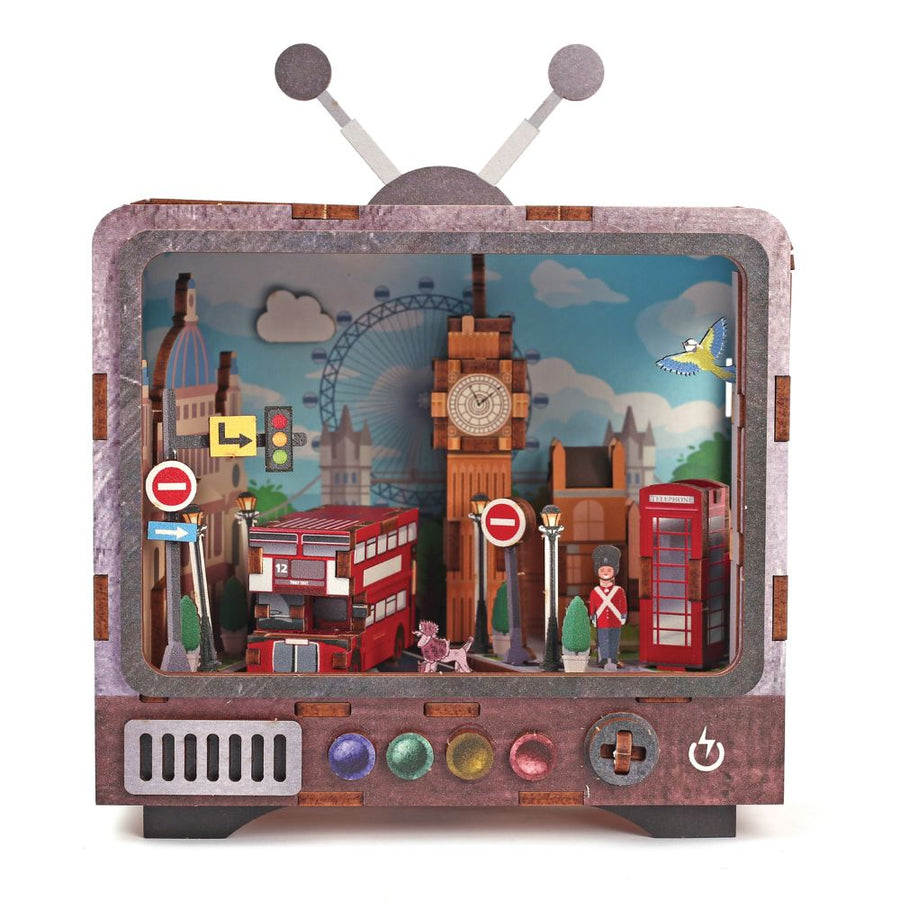 Graine Creative 3D Wooden Model TV - Welcome to London