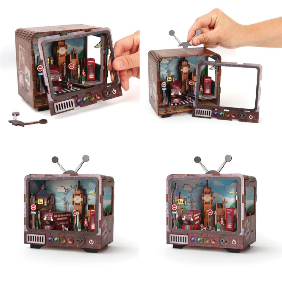 Graine Creative 3D Wooden Model TV - Welcome to London