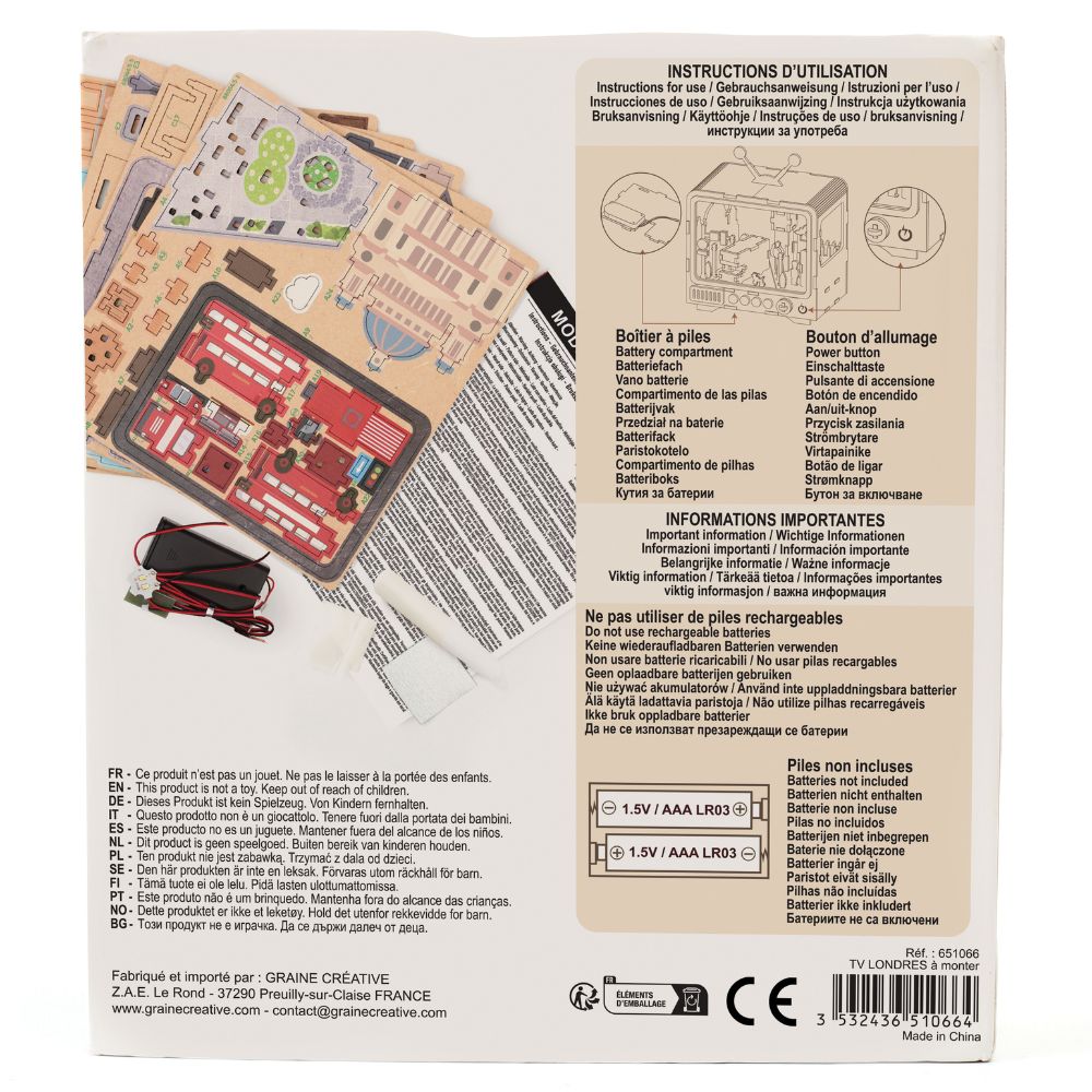 Graine Creative 3D Wooden Model TV - Welcome to London