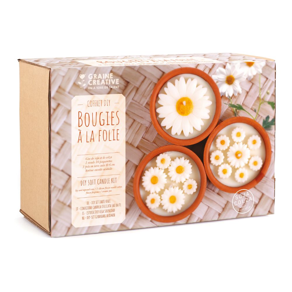 Beginners Candle Making Kit - Daisy Terracotta Pots