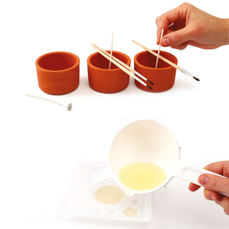 Beginners Candle Making Kit - Daisy Terracotta Pots