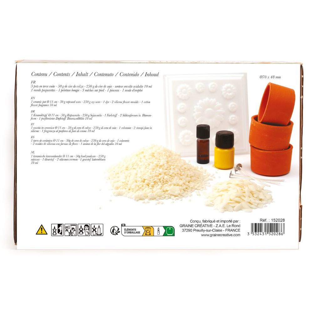 Beginners Candle Making Kit - Daisy Terracotta Pots