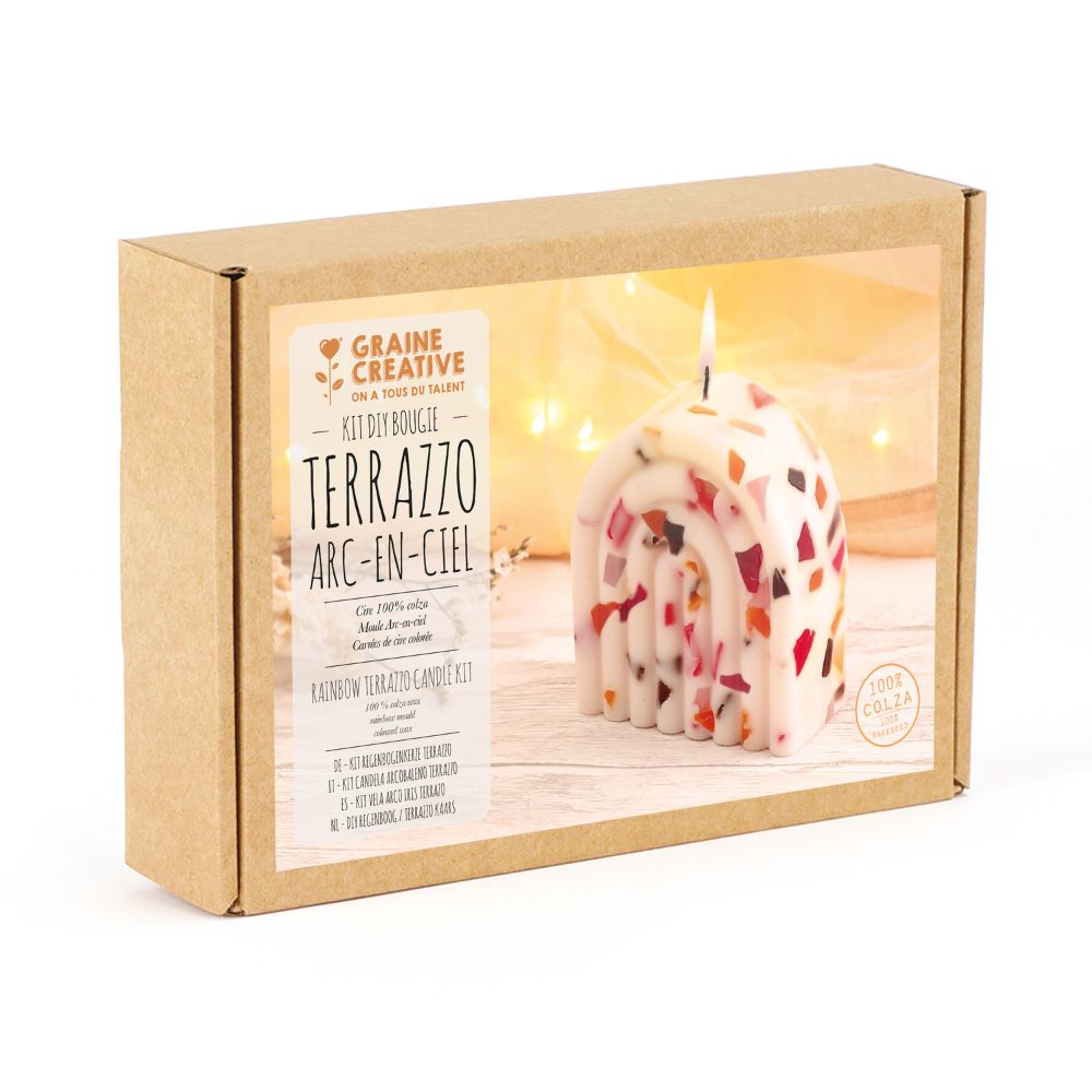Kids Candle Making Kit - Rainbow Terrazzo