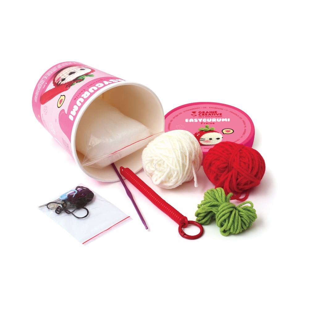 Amigurumi Crochet Cat Kit - Strawberry