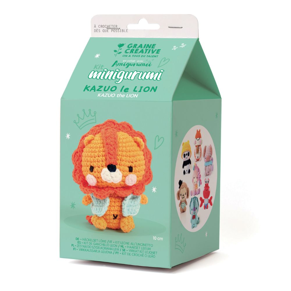 Amigurumi Crochet Mini Kit - Kazuo The Lion