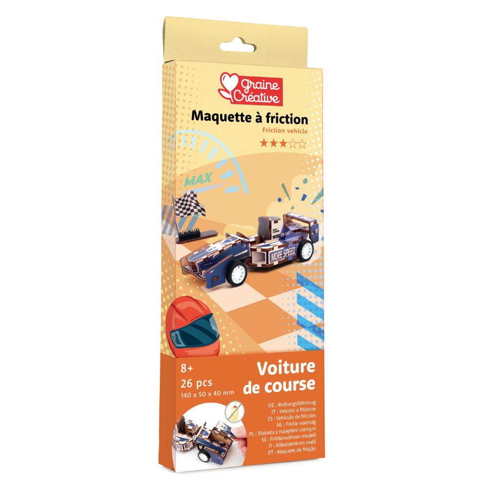 Graine Creative Wooden 3D Model Formula 1 Racing Car