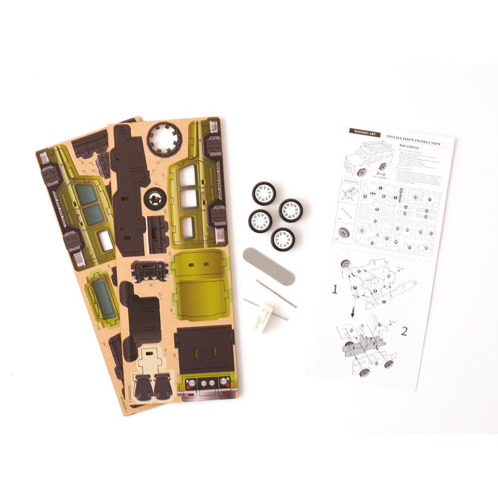 Graine Creative Wooden 3D Model Jeep