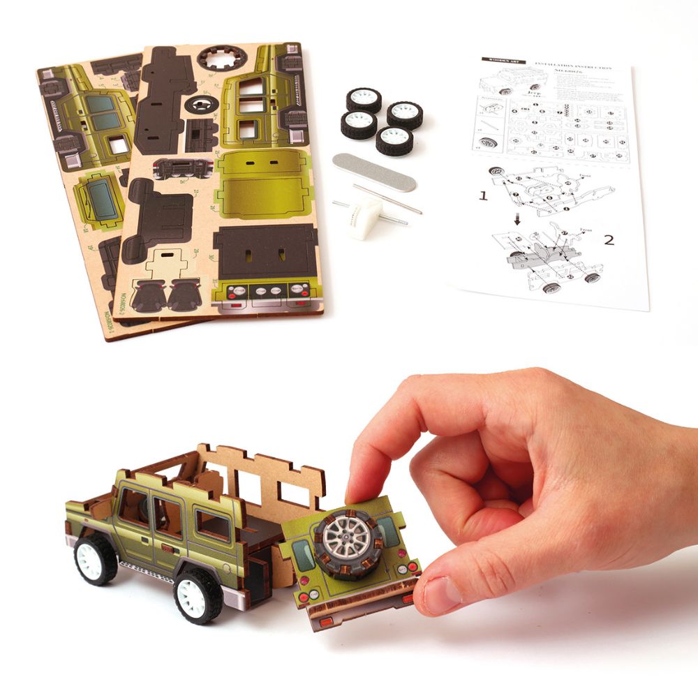 Graine Creative Wooden 3D Model Jeep