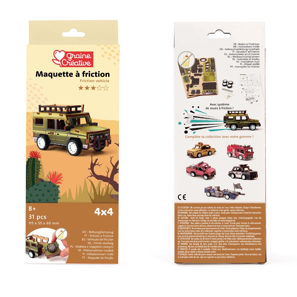 Graine Creative Wooden 3D Model Jeep