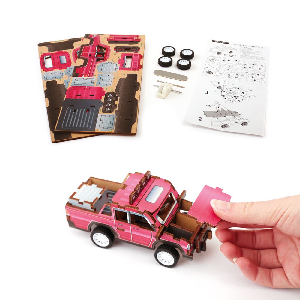 Graine Creative Wooden 3D Model Pickup Truck