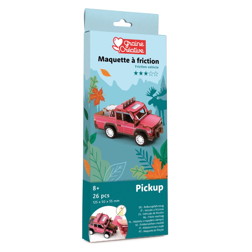 Graine Creative Wooden 3D Model Pickup Truck