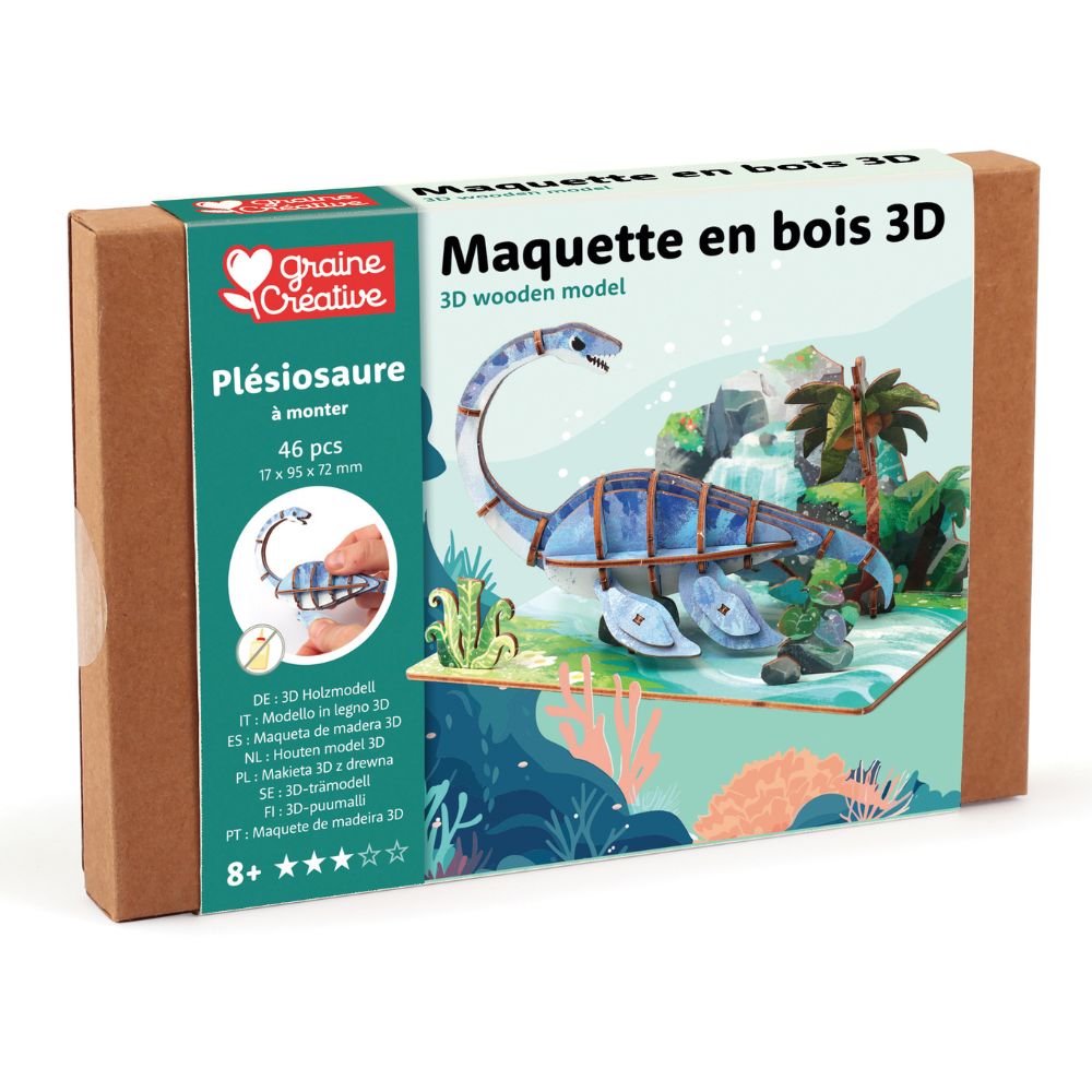 Graine Creative 3D Wooden Model - Plesiosaurus