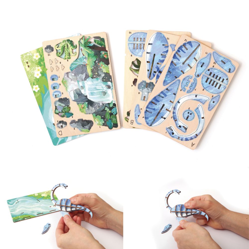 Graine Creative 3D Wooden Model - Plesiosaurus