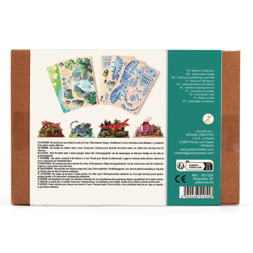 Graine Creative 3D Wooden Model - Plesiosaurus