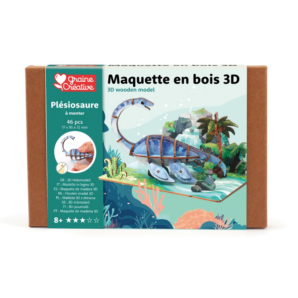 Graine Creative 3D Wooden Model - Plesiosaurus