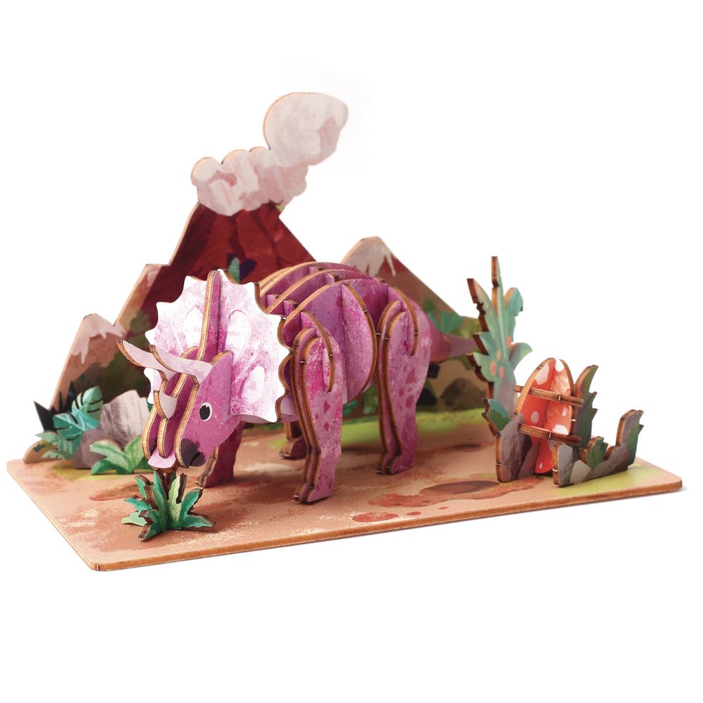 Graine Creative 3D Wooden Model - Triceratops&nbsp;