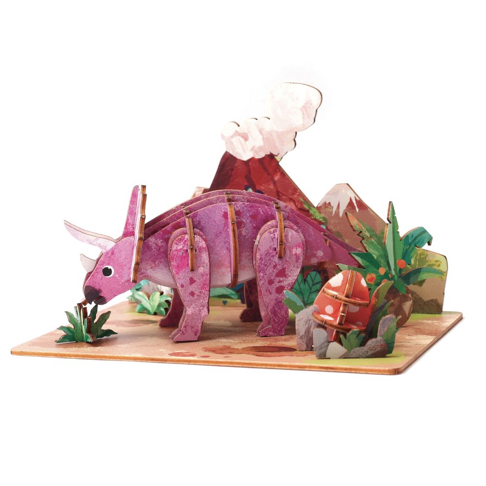Graine Creative 3D Wooden Model - Triceratops&nbsp;