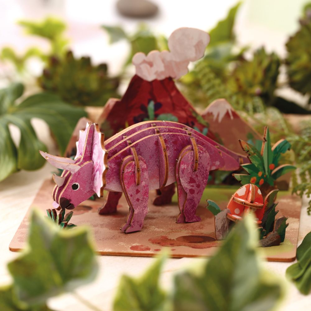 Graine Creative 3D Wooden Model - Triceratops&nbsp;
