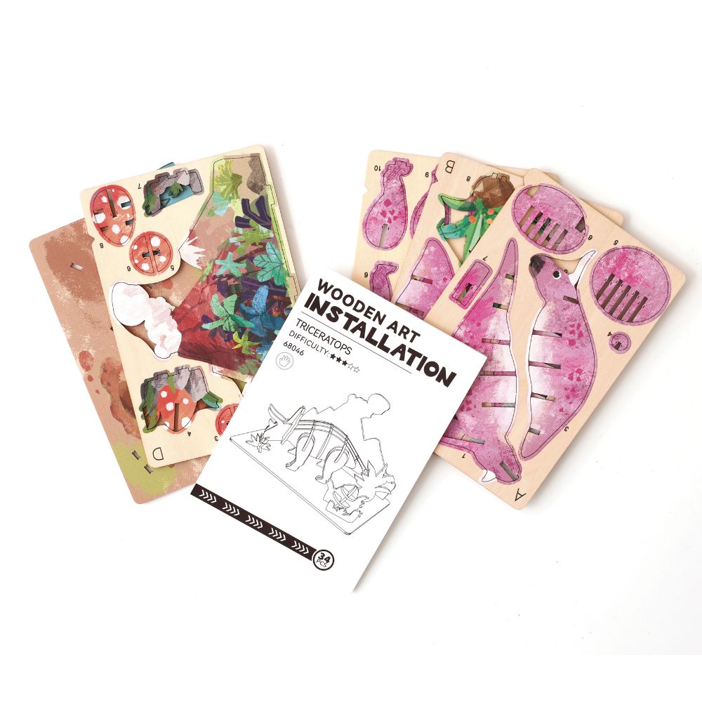 Graine Creative 3D Wooden Model - Triceratops&nbsp;