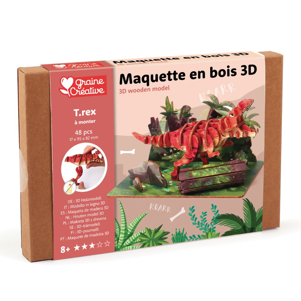 Graine Creative 3D Wooden Model - T-Rex&nbsp;