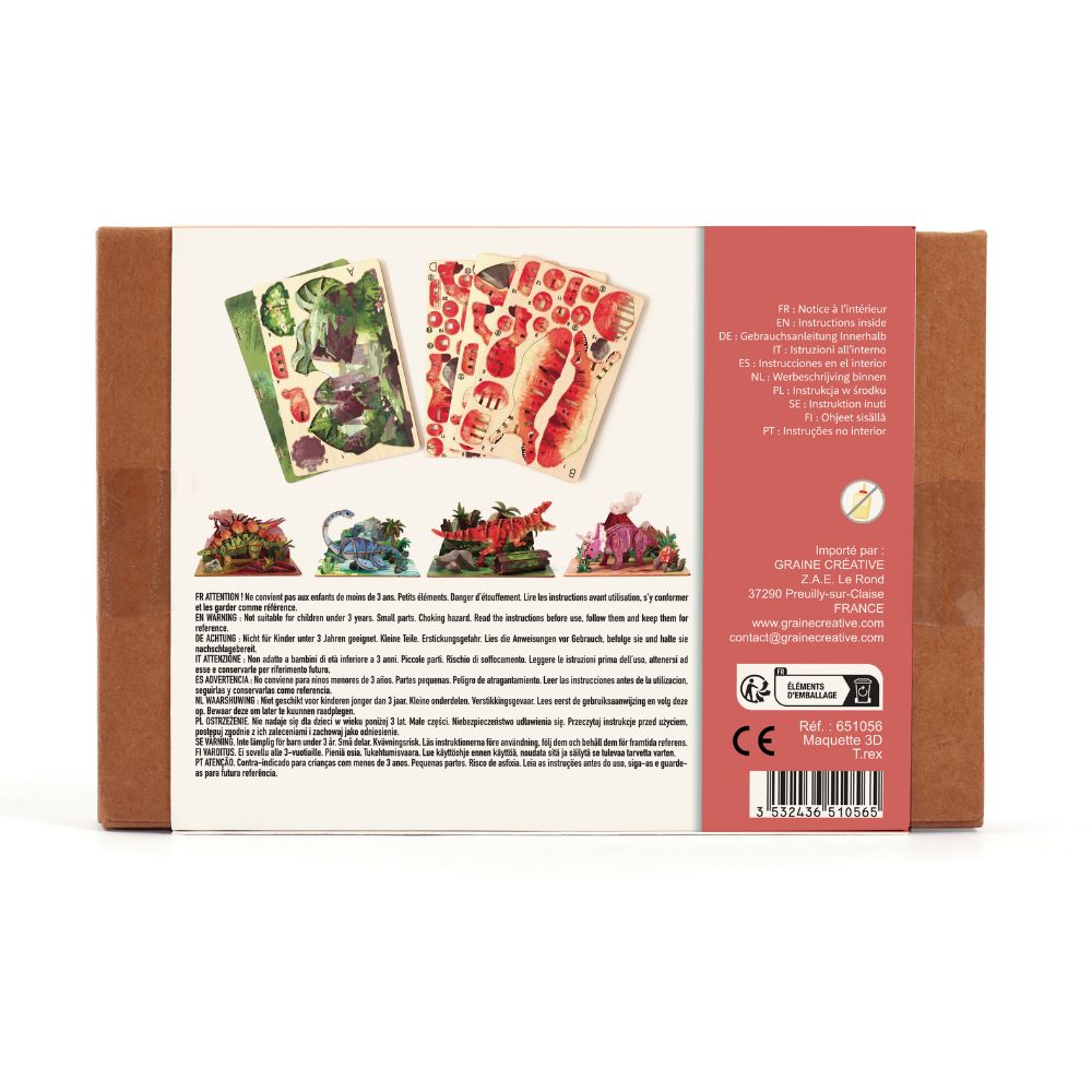 Graine Creative 3D Wooden Model - T-Rex&nbsp;