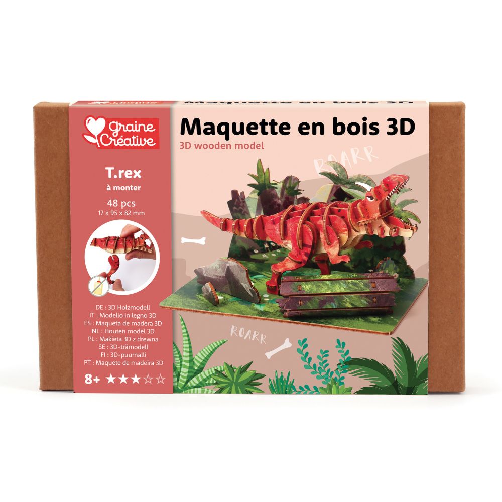 Graine Creative 3D Wooden Model - T-Rex&nbsp;