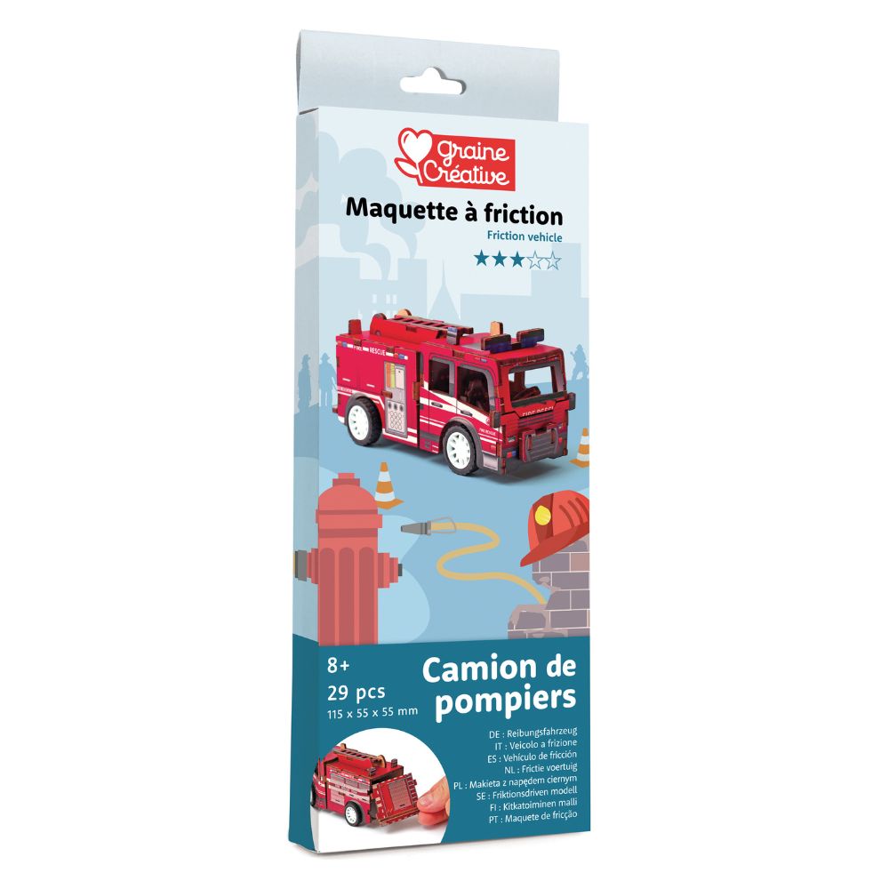 Build Your Own Fire Truck Wooden 3D Model - actually drives!