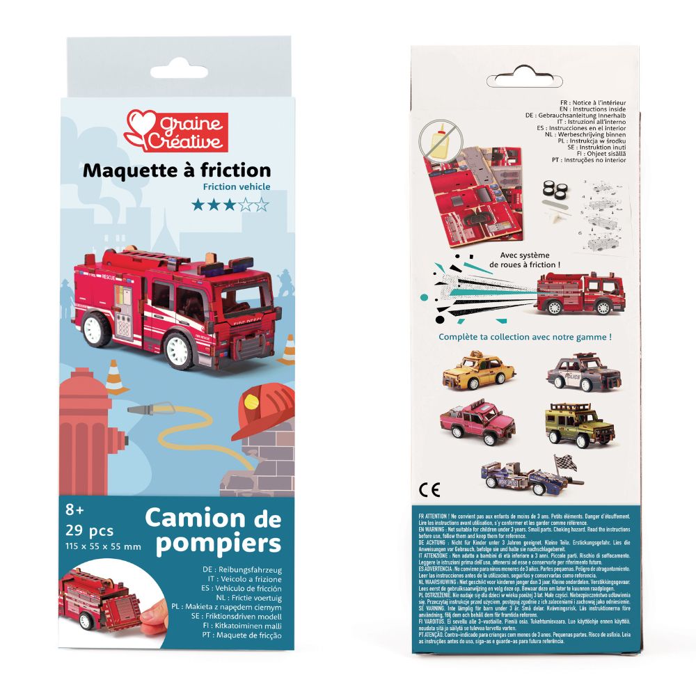 Build Your Own Fire Truck Wooden 3D Model - actually drives!