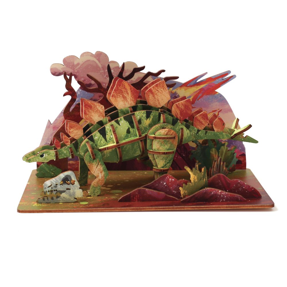 Dinosaur Wooden 3D Model - Stegosaurus