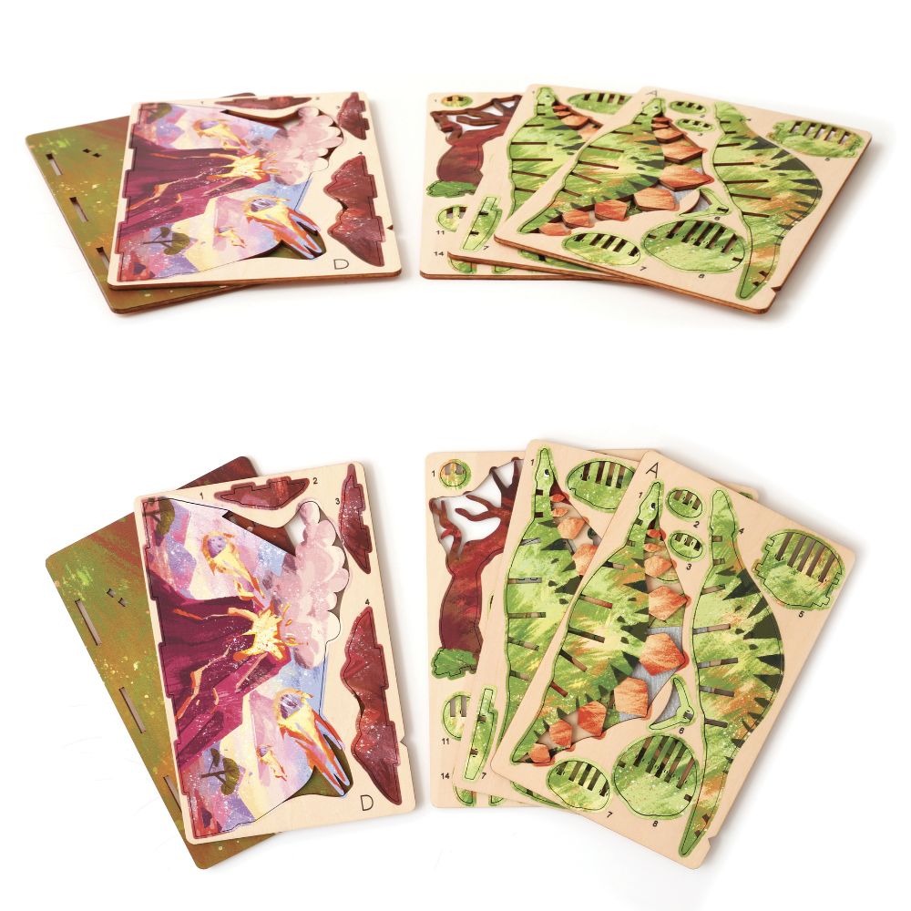 Dinosaur Wooden 3D Model - Stegosaurus