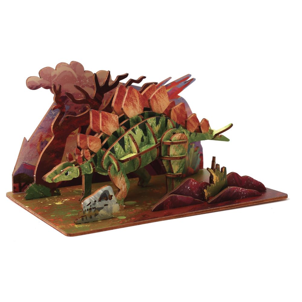 Dinosaur Wooden 3D Model - Stegosaurus