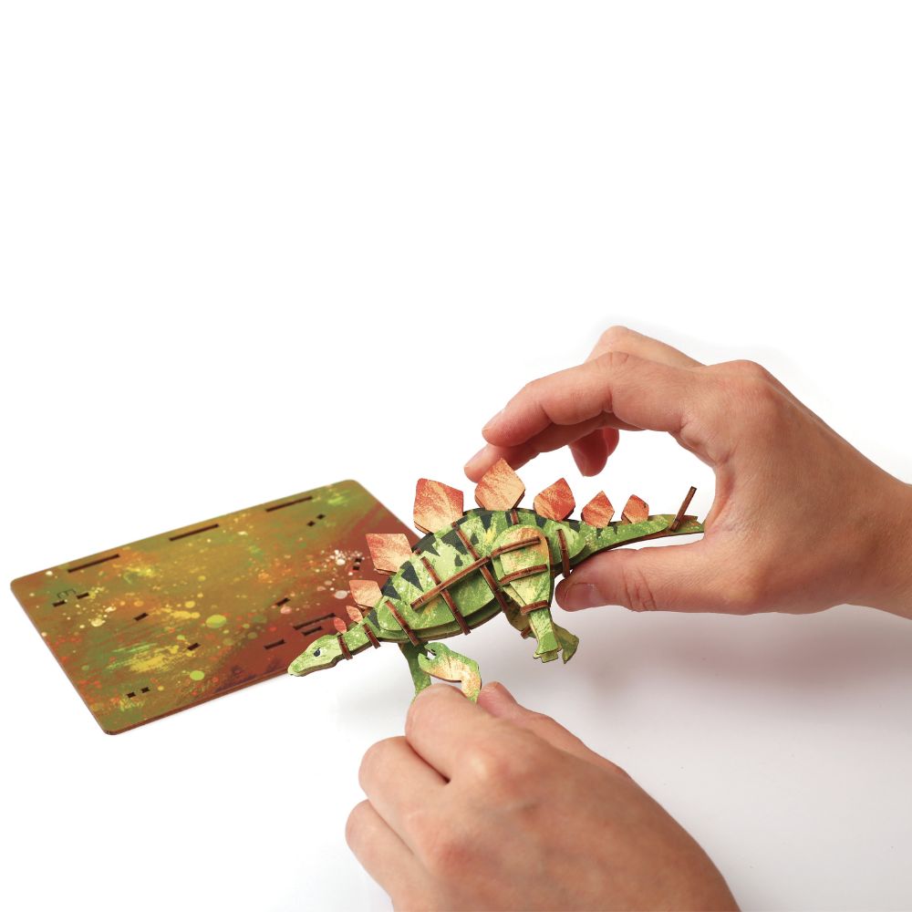 Dinosaur Wooden 3D Model - Stegosaurus
