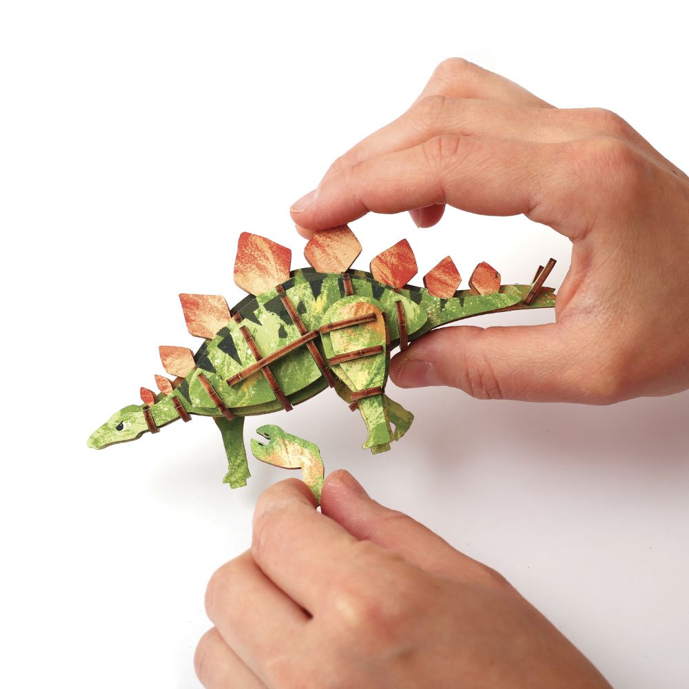 Dinosaur Wooden 3D Model - Stegosaurus