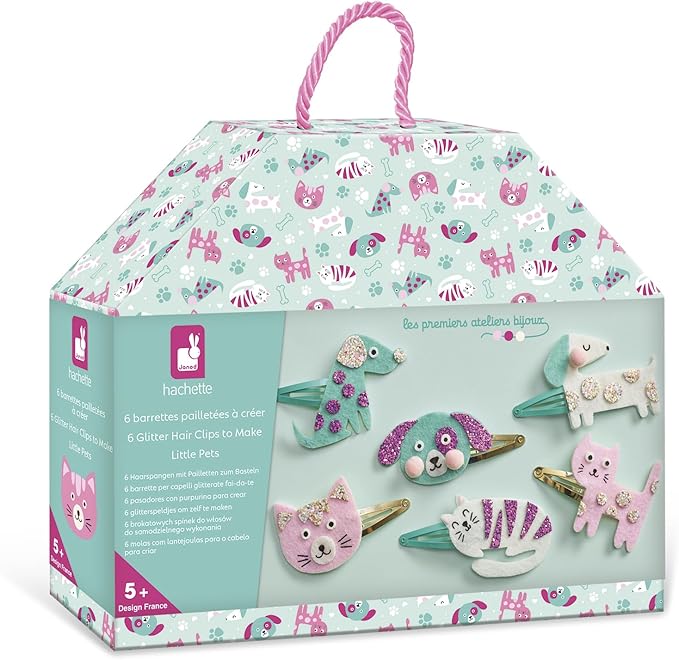 janod glitter little pets hair clips