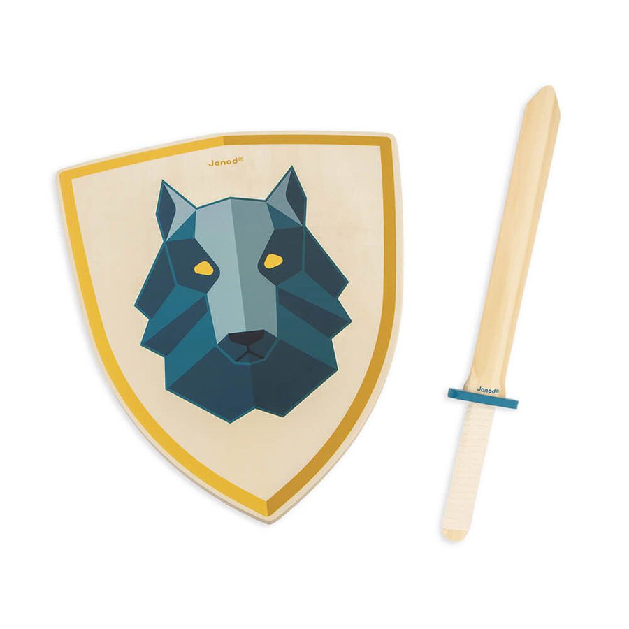 Janod Wolf Knight Wooden Sword & Shield