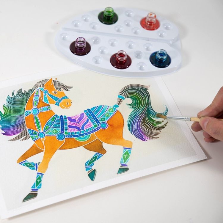 Aquarellum Junior Horses - Paint By Numbers For Kids